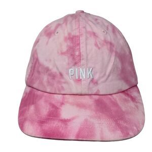 PINK Strapback Hat Pink OS Adjustable Embroidered Tie Dye Victoria's Secret